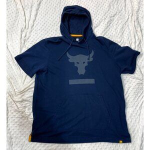 Under Armour Project Rock Terry Short Sleeve Hoodie Shirt SZ XL